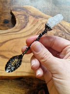 Crystal Altar Spoons ~ Dark Silver