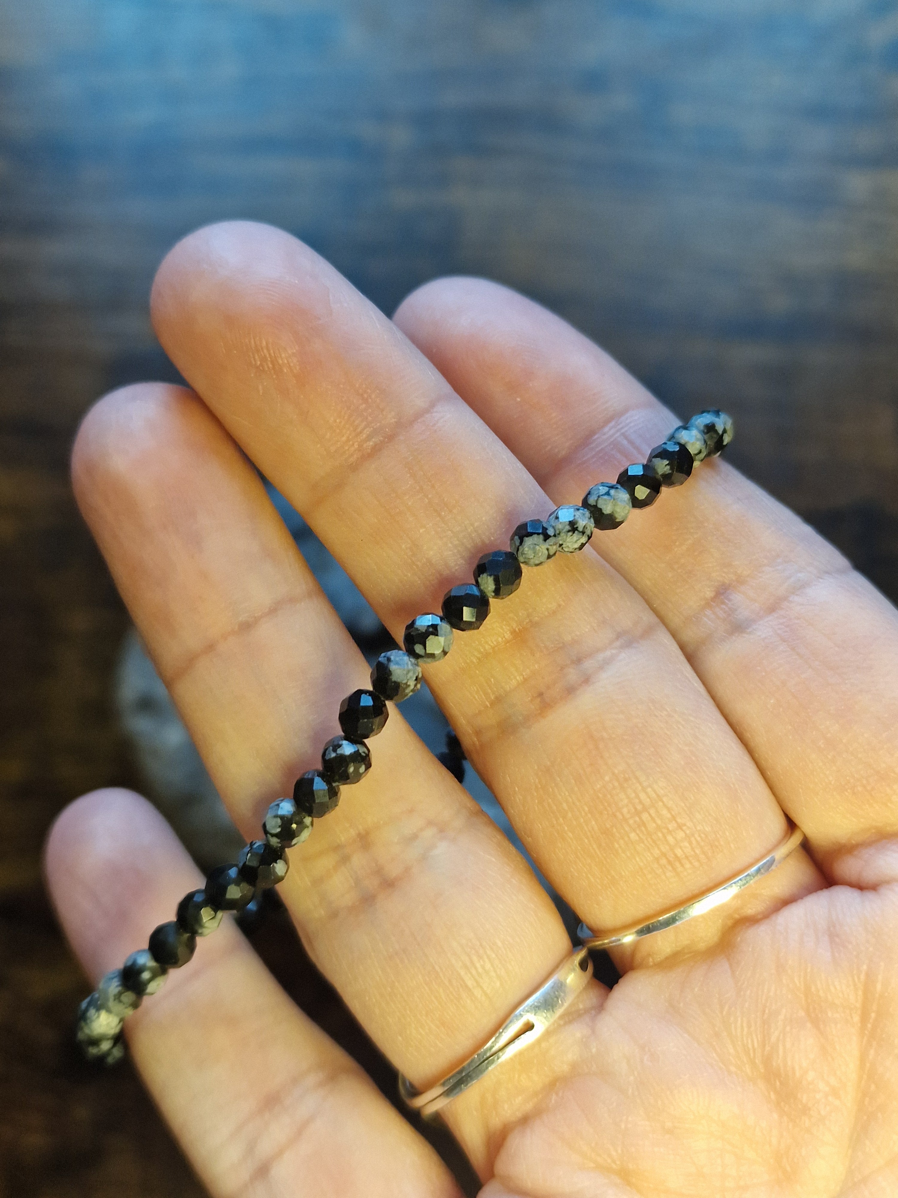 Snowflake Obsidian Bracelet ~ 4mm