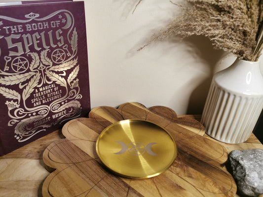 Triple Moon Brass Altar Dish
