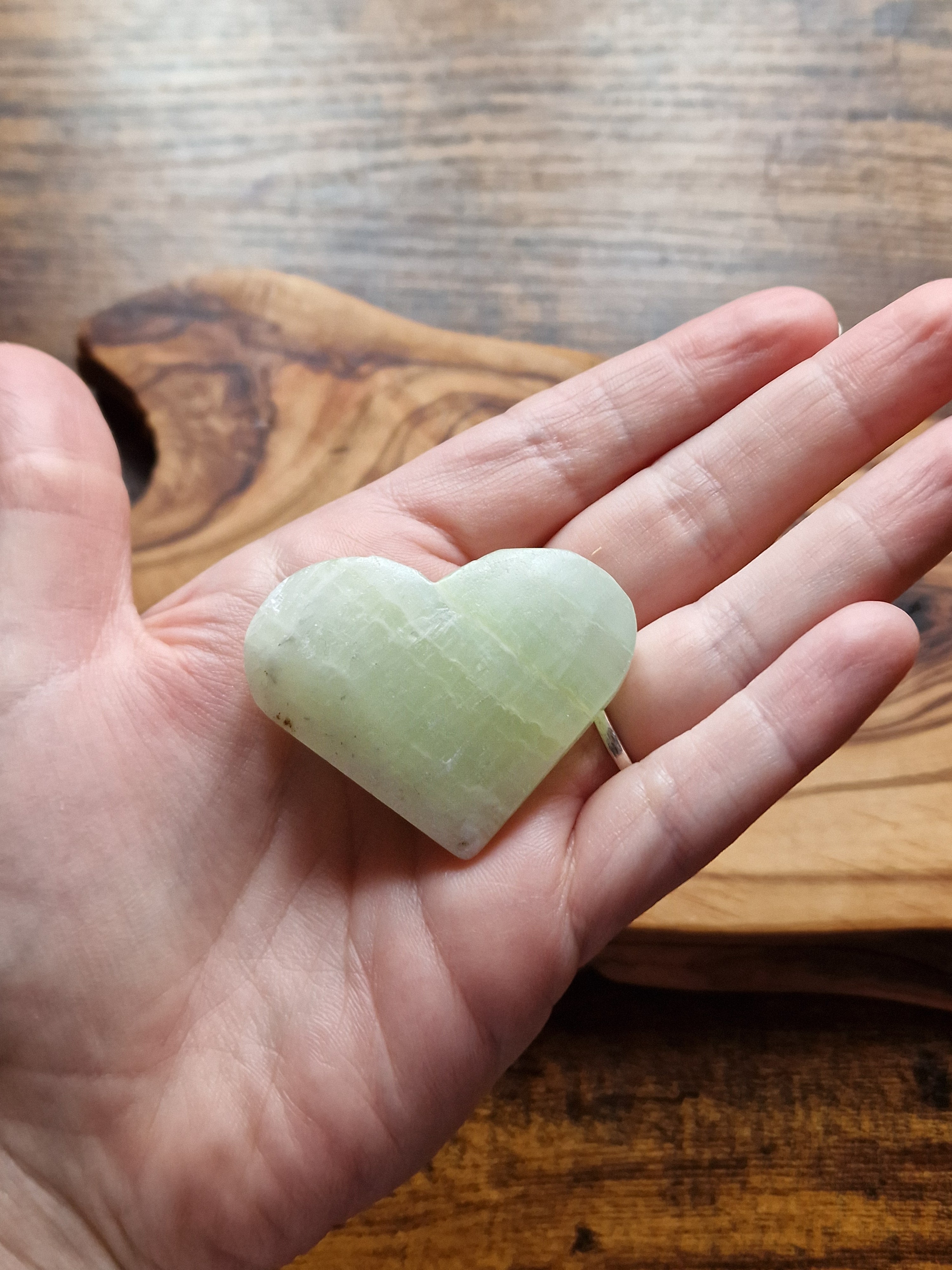 Pistachio calcite Hearts