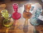 Coloured Glass Taper Candle Holder