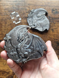 Silver Sheen Obsidian Dragon & Stars Plaque