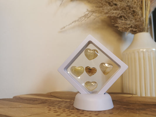 Golden Rutile mini hearts