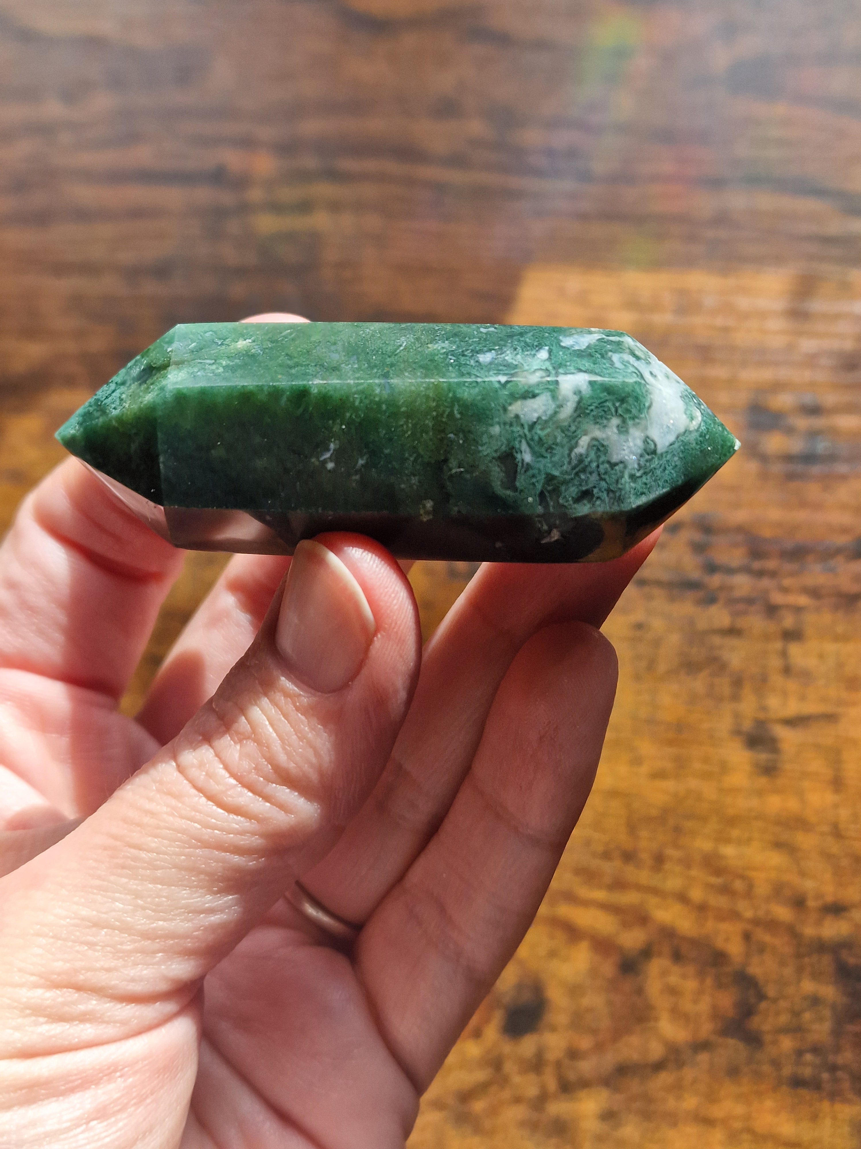 Moss Agate Double Terminated Point