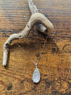 Faceted Teardrop, 925 Silver Pendants with Chain