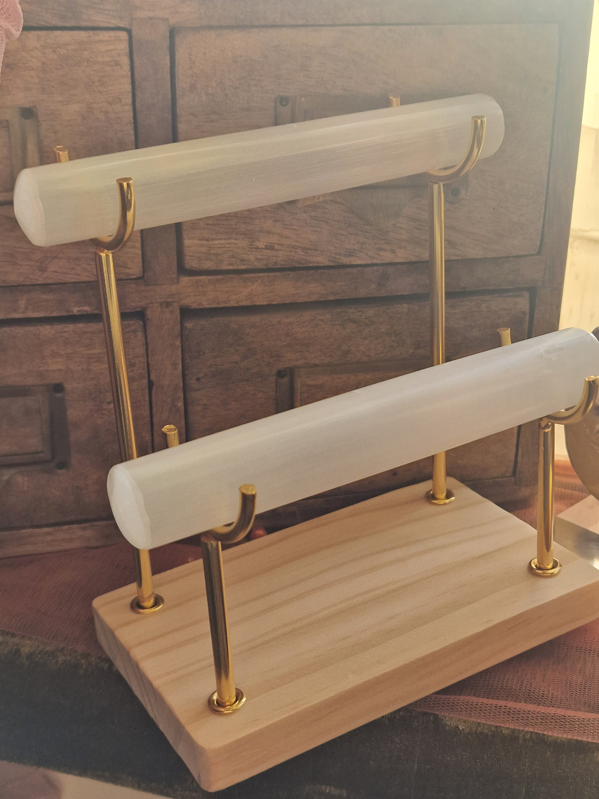 Selenite Bracelet Display Stand ~ Double Tier