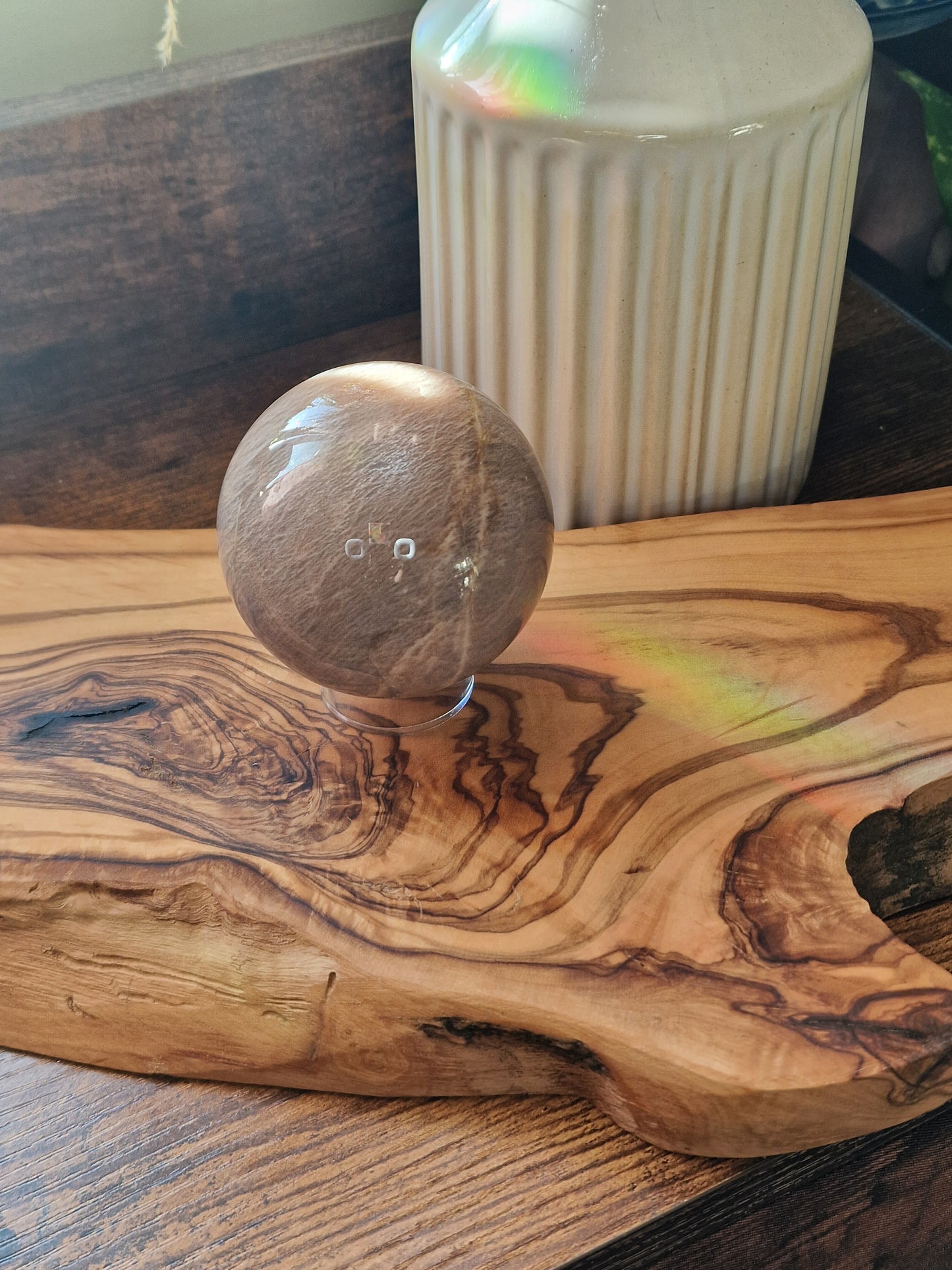 Peach moonstone sphere