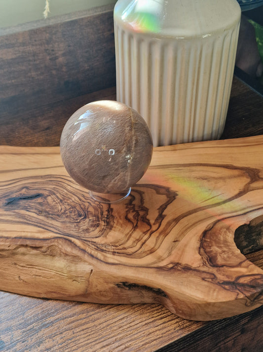 Peach moonstone sphere