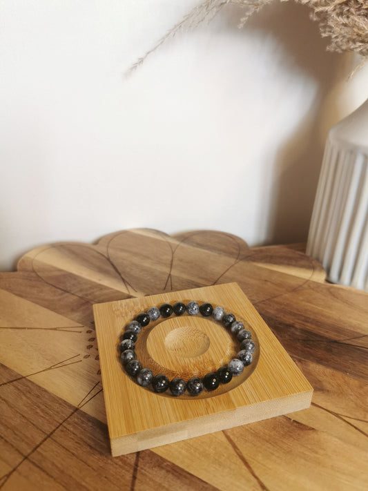 Black Rutilated Quartz Crystal Bracelet – 8mm