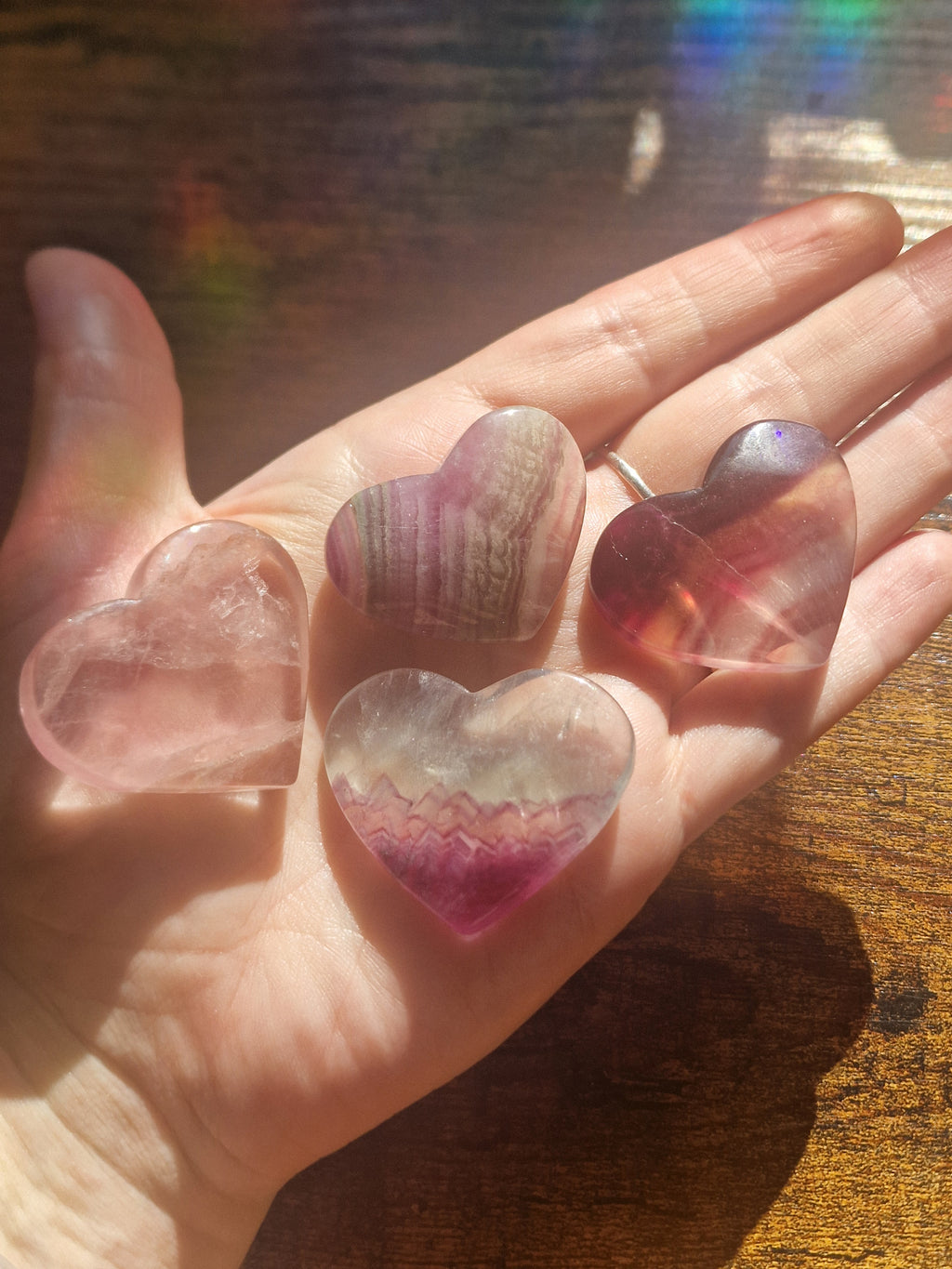 Rainbow Fluorite Heart