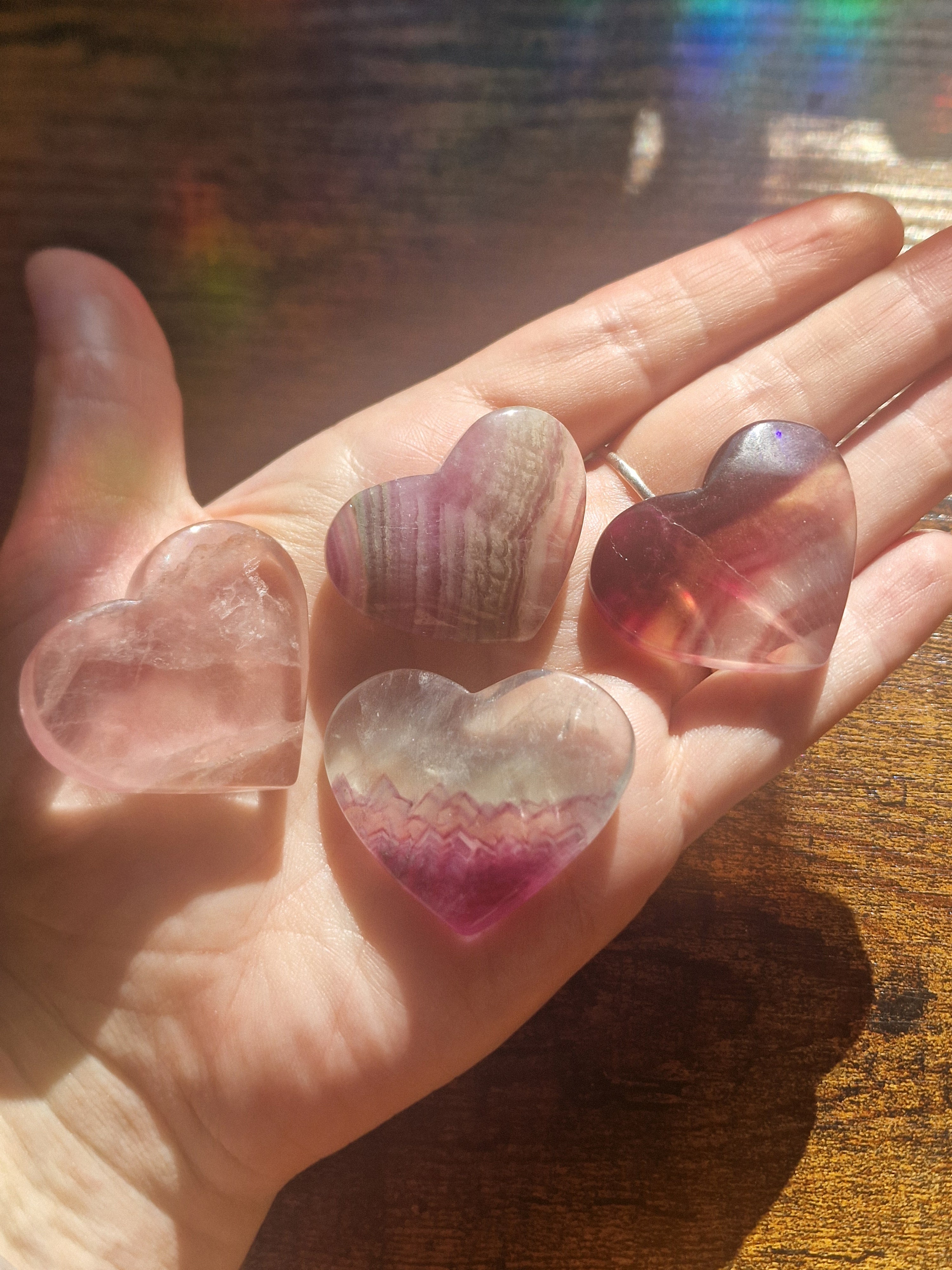 Rainbow Fluorite Heart