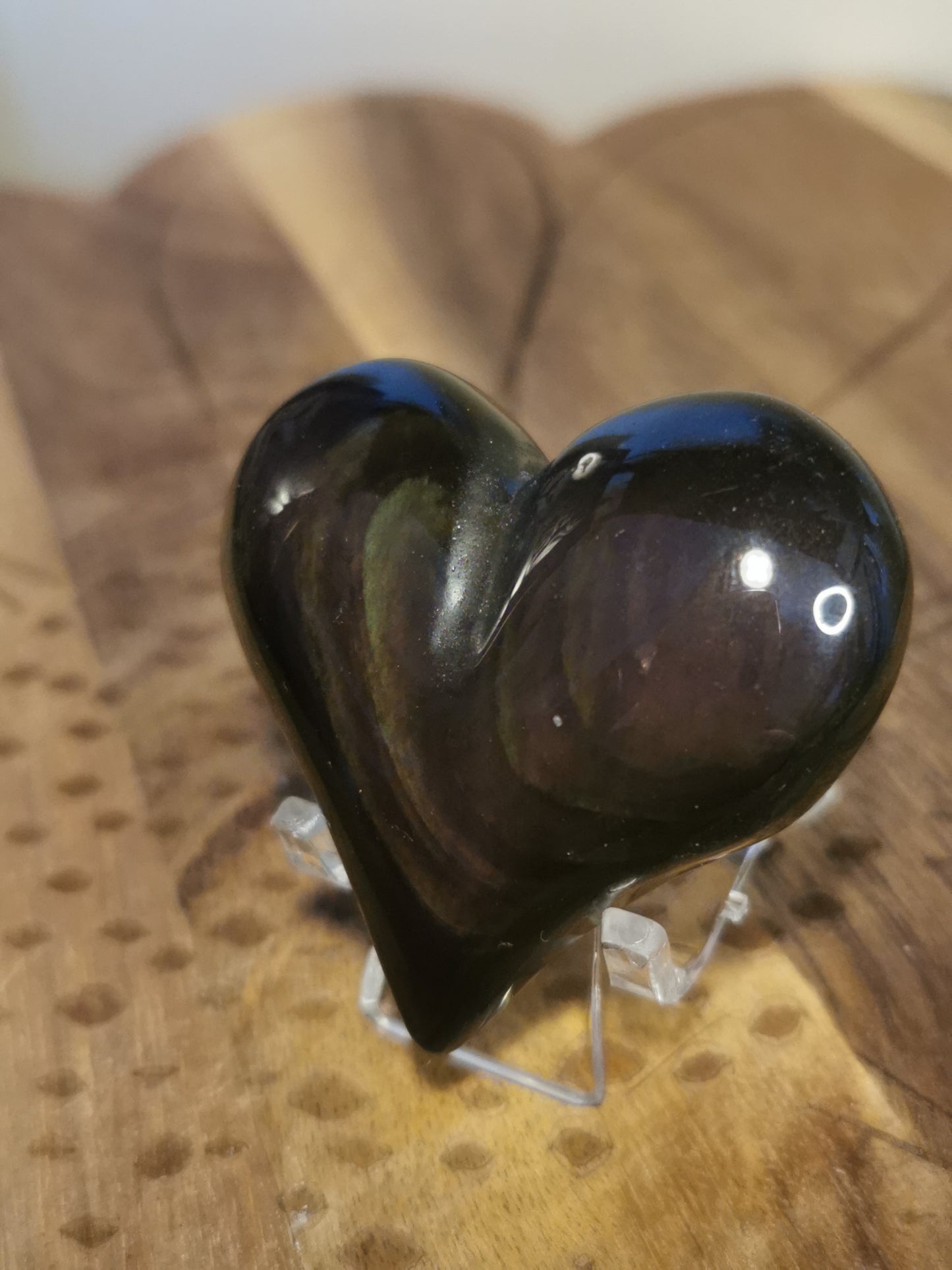 Rainbow Obsidian puffy heart