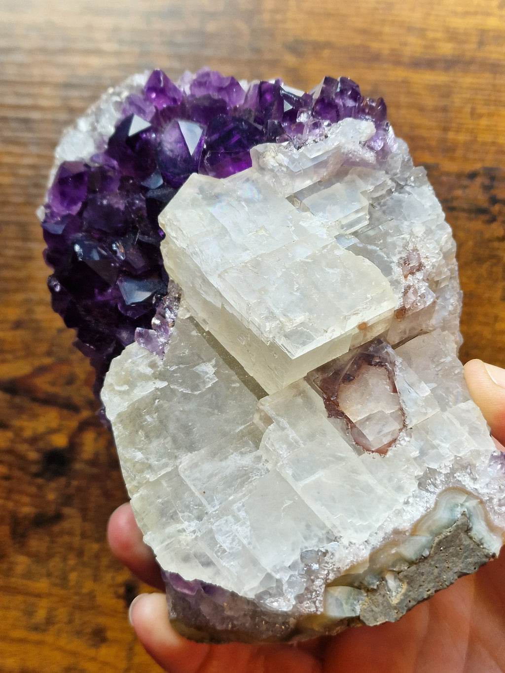 Amethyst with Chunky Calcite - 1,087g