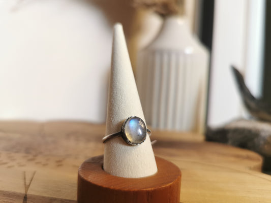 Labradorite Adjustable Ring Silver-Plated