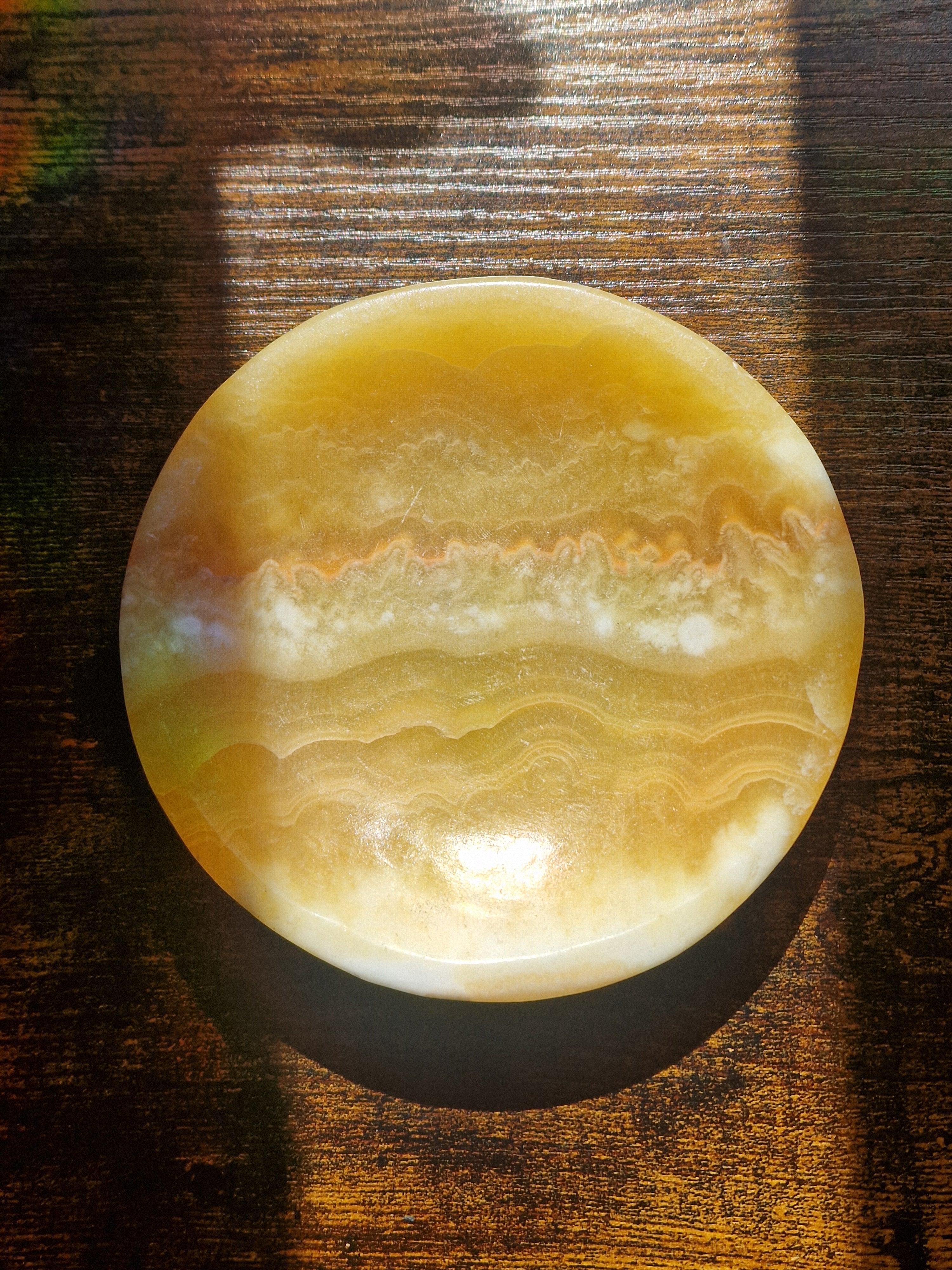 Orange Calcite Offering Dish