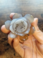 Druzy Agate Flower Carvings