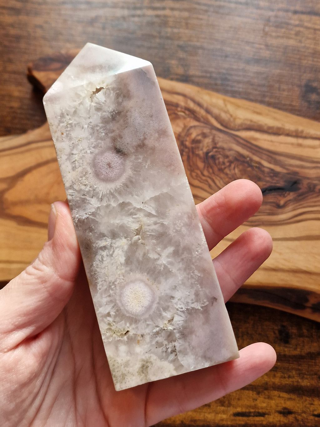 Pink Amethyst Tower ~ Flower Agate Inclusions