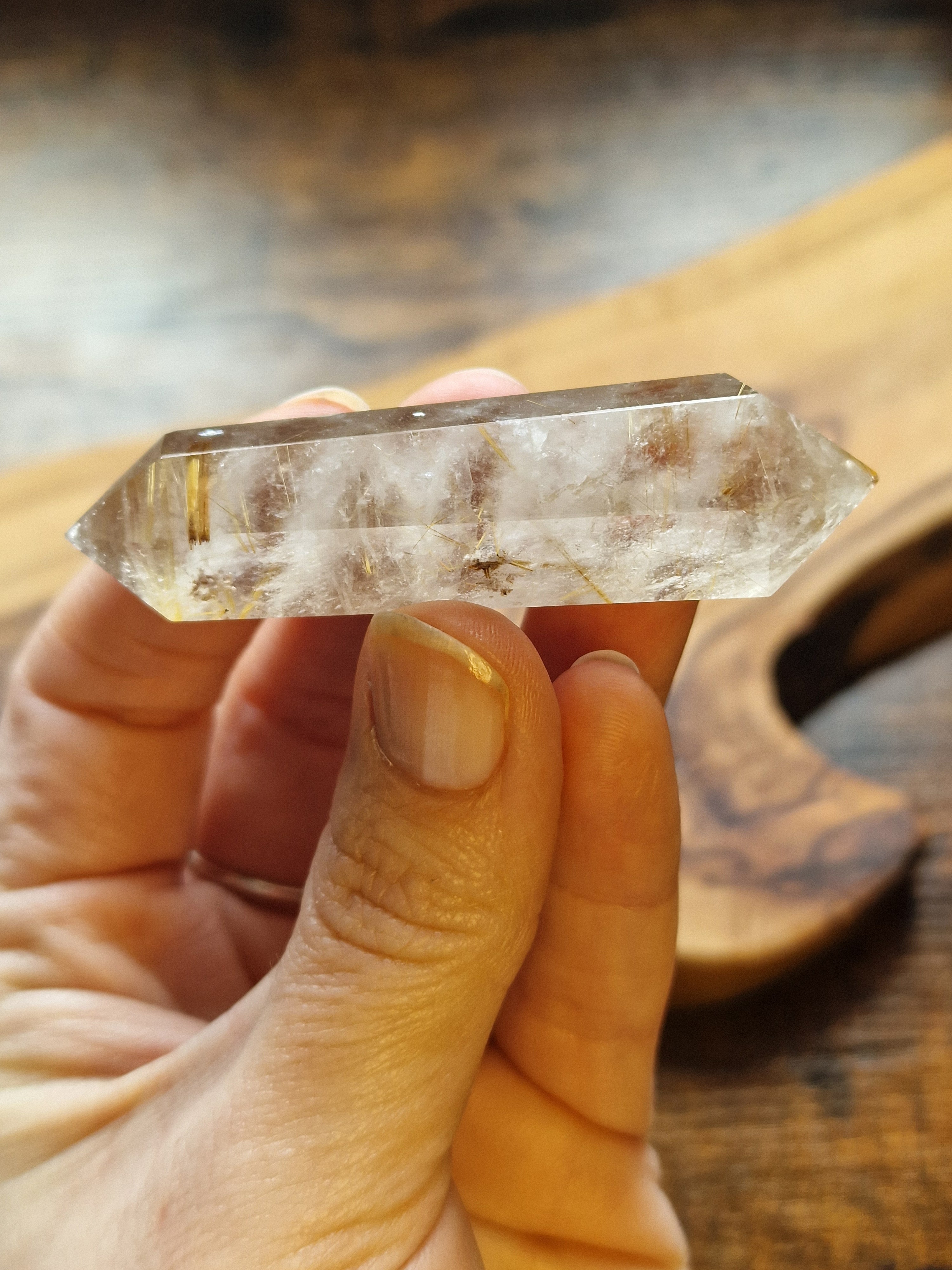 Golden Rutilated Quartz Double Terminated Point