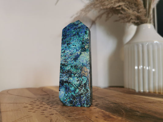 Chrysocolla & Azurite Tower (imperfect)✨️