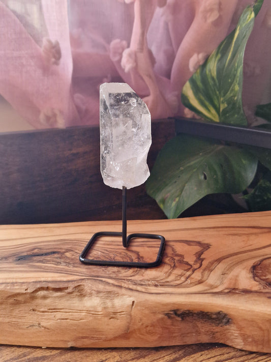 Clear Quartz Point on Stand ~ Unmounted