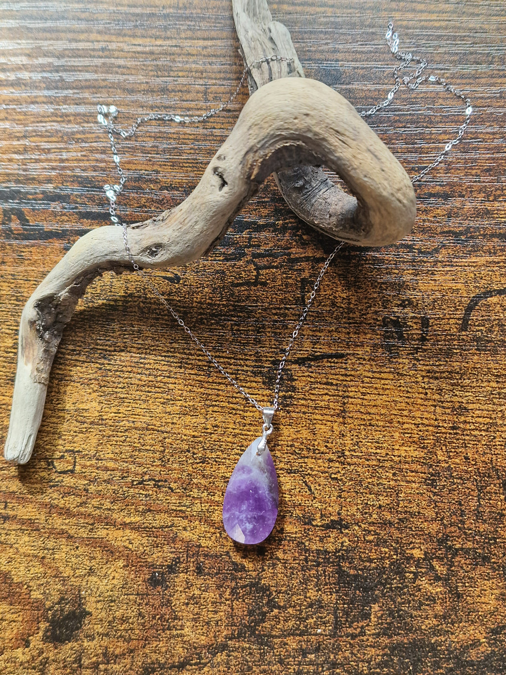 Faceted Teardrop, 925 Silver Pendants with Chain
