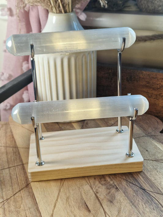 Selenite Bracelet Display Stand ~ Double Tier