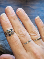 Ivy Four Tourmalated Quartz & Black Onyx Split Band Ring Size M
