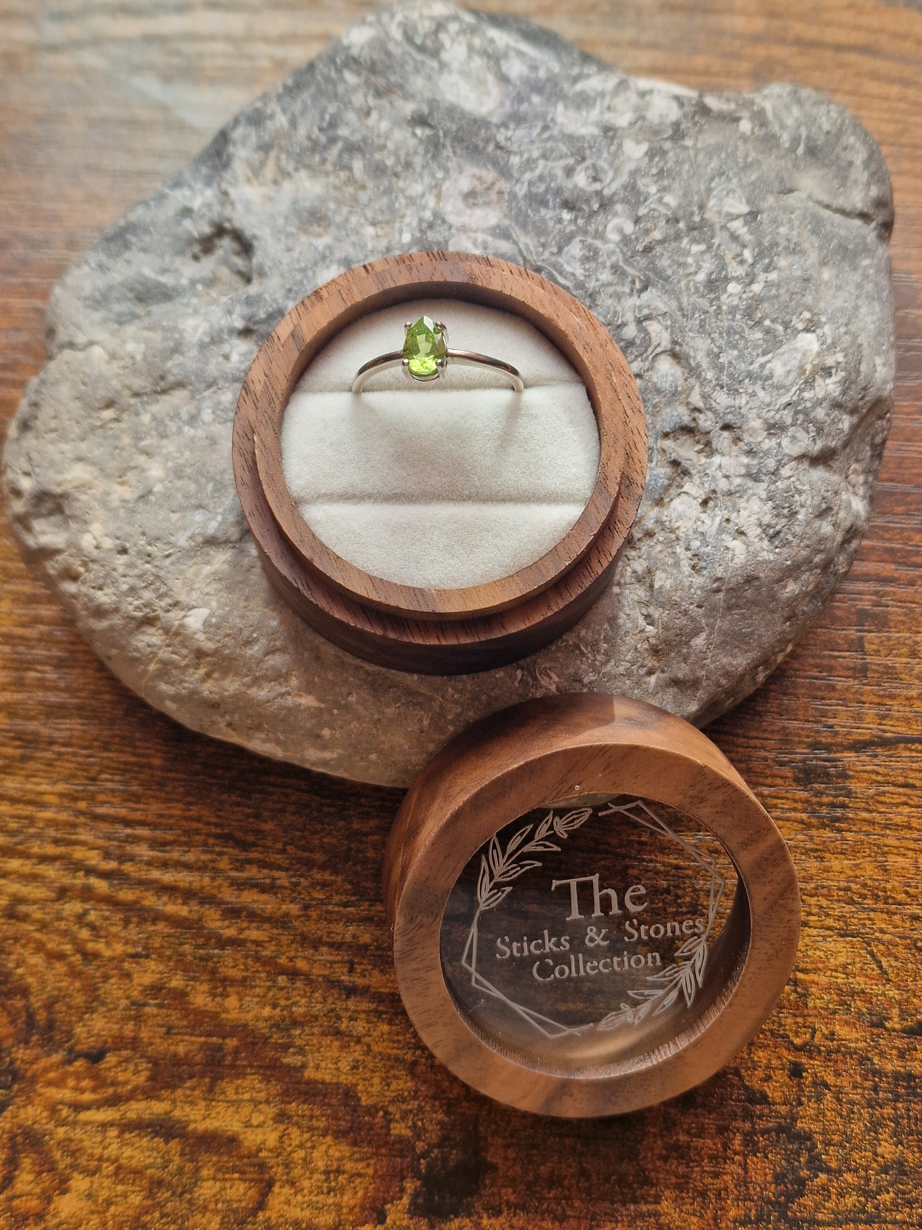 Peridot Pear Ring