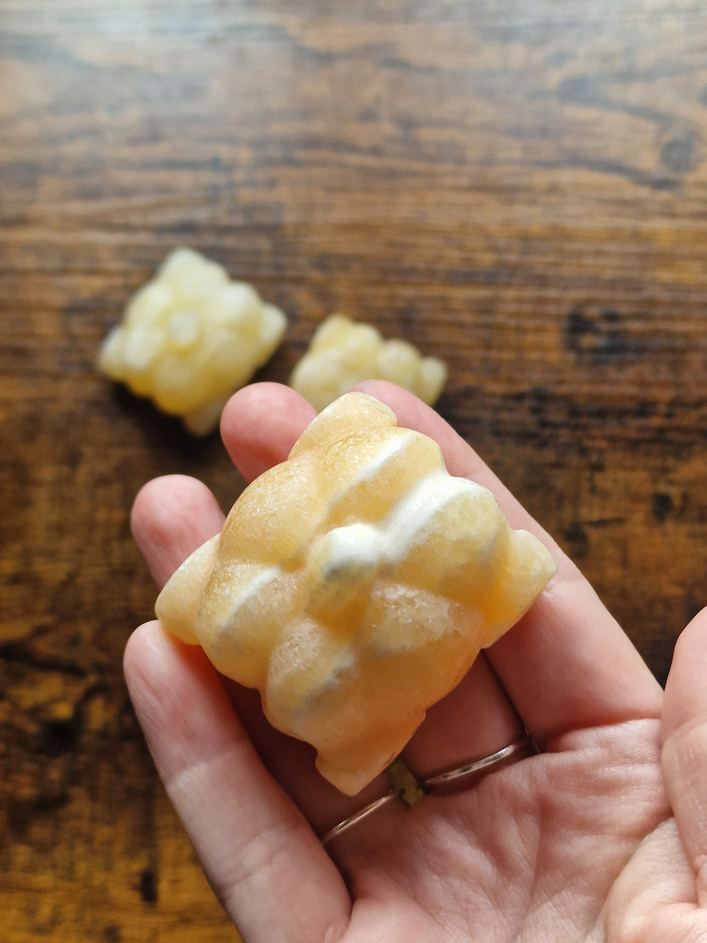 Orange Calcite Pumpkin Carriage Carvings •Intuitively Chosen