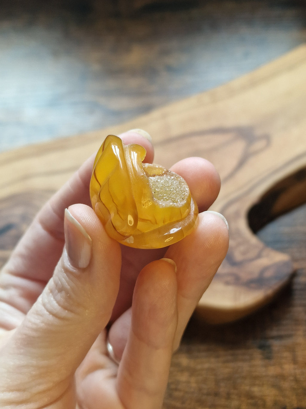 Druzy Agate Shell Carving