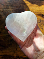 Selenite Crystal Bowl | Heart & Crescent Moon