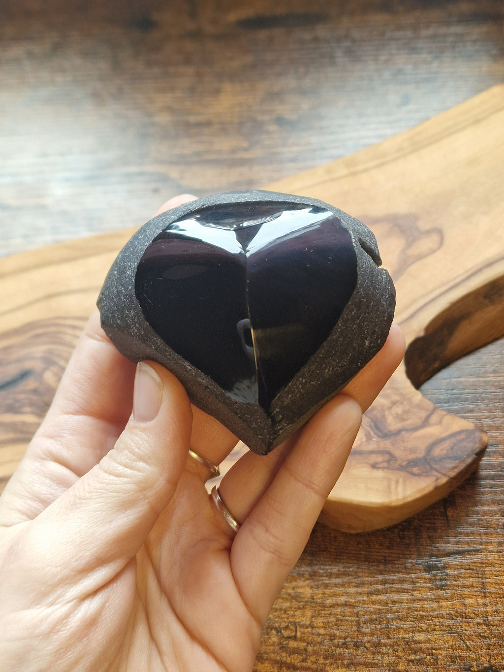 Raw Edge Rainbow Obsidian Cut Base