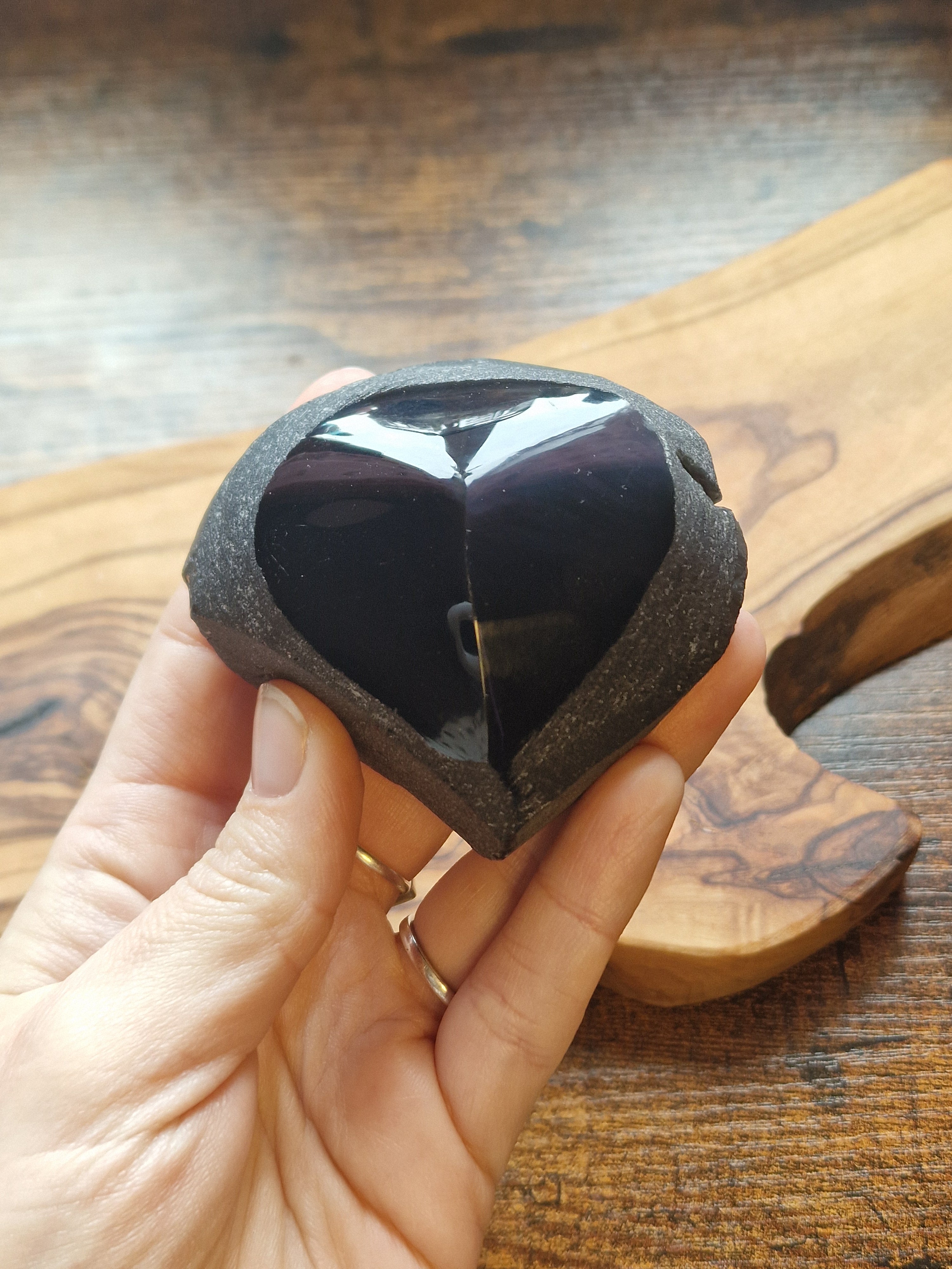 Raw Edge Rainbow Obsidian Cut Base