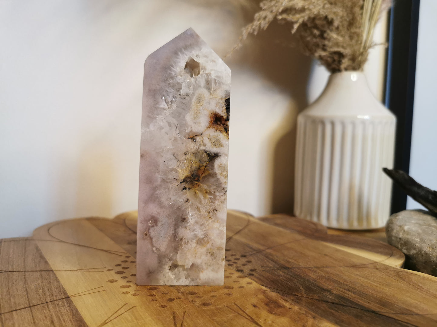 Pink amethyst with flower agate inclusions towers - Choose your own