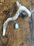 Larimar, 925 Silver Pendants with Chain