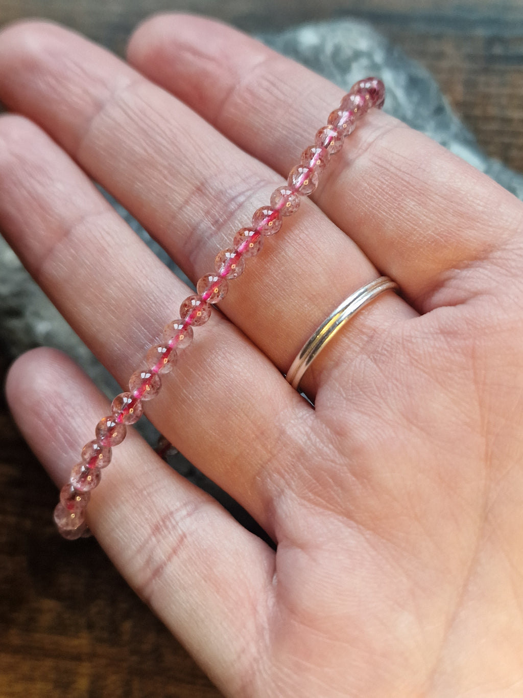 Strawberry Quartz Bracelet ~ 4mm