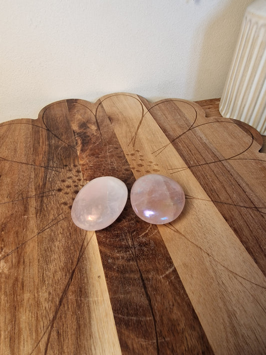 Aura Rose Quartz mini palms (Intuitively chosen)