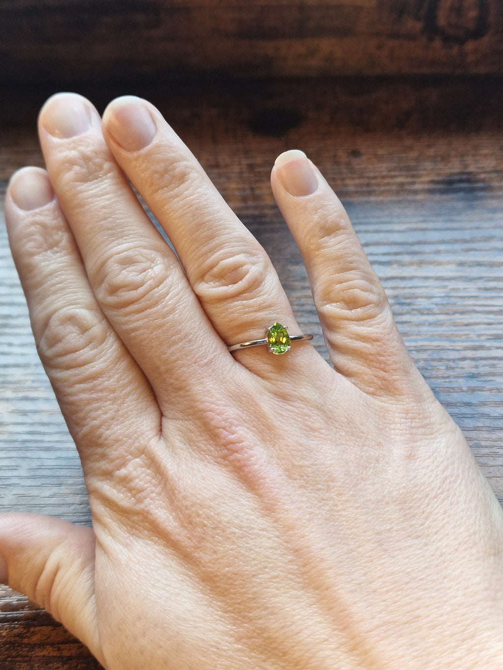 Peridot Pear Ring