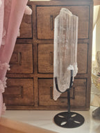 Large Natural Selenite Specimen on Stand