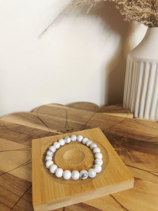 Howlite Crystal Bracelet – 8mm