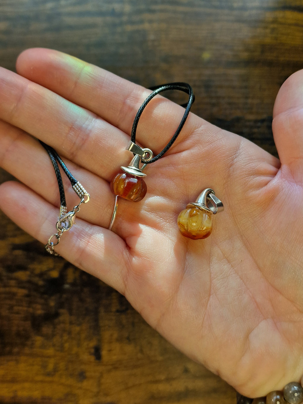 Crystal Pumpkin Pendant Necklaces