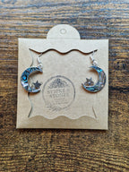 Abalone Shell Crescent Moon & Star Earrings