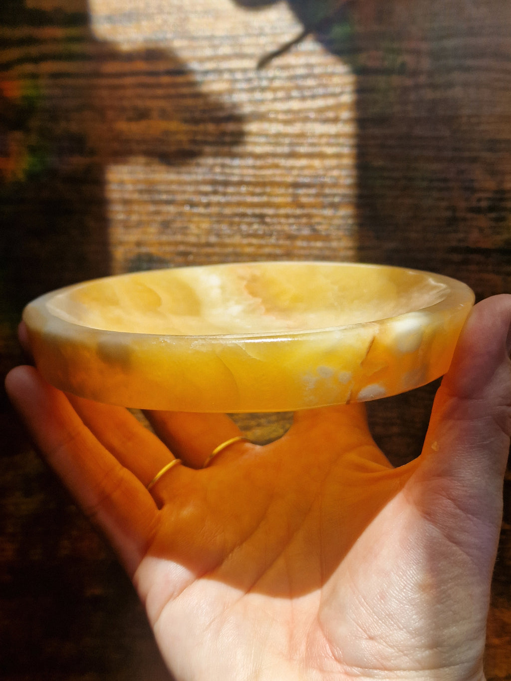 Orange Calcite Offering Dish