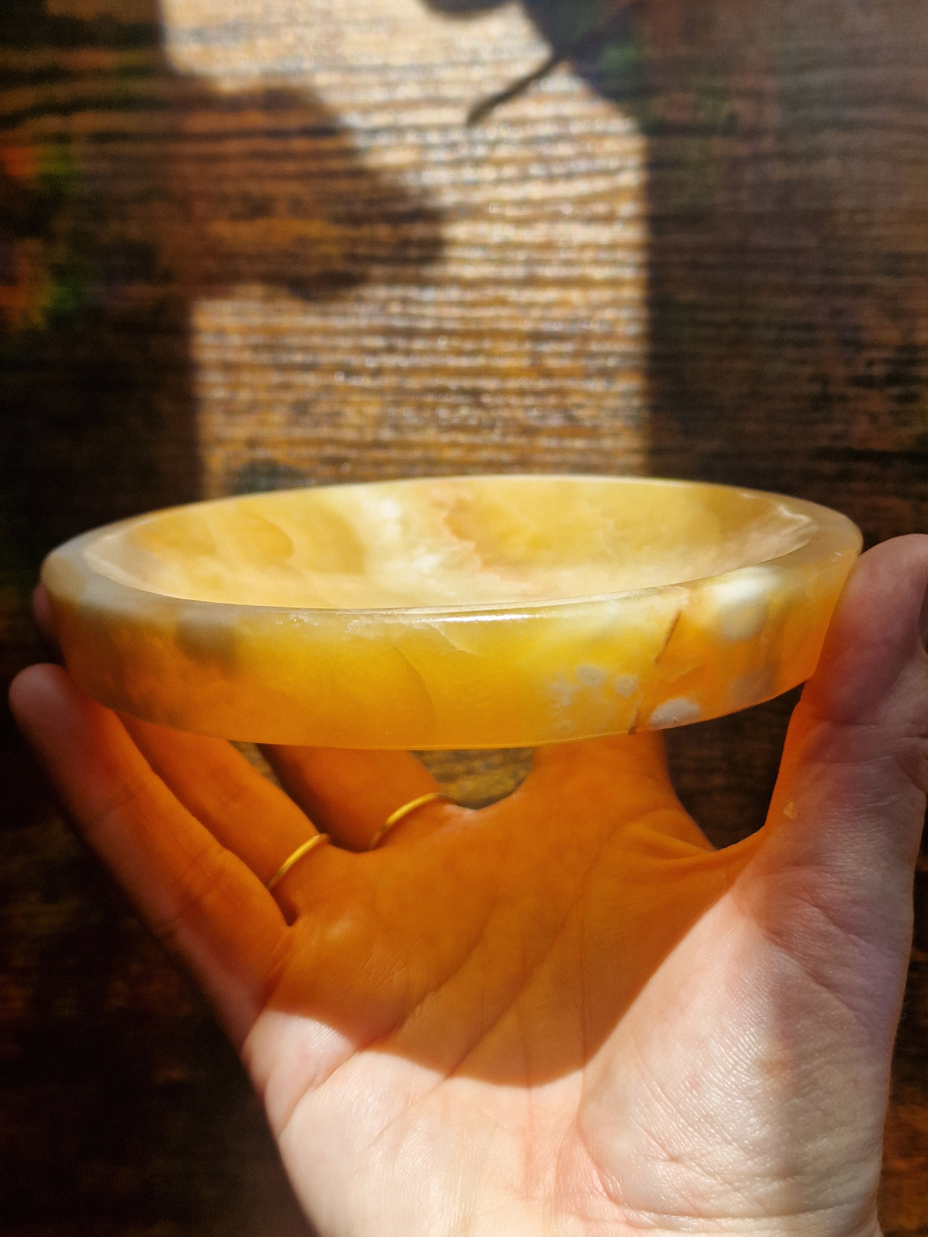 Orange Calcite Offering Dish