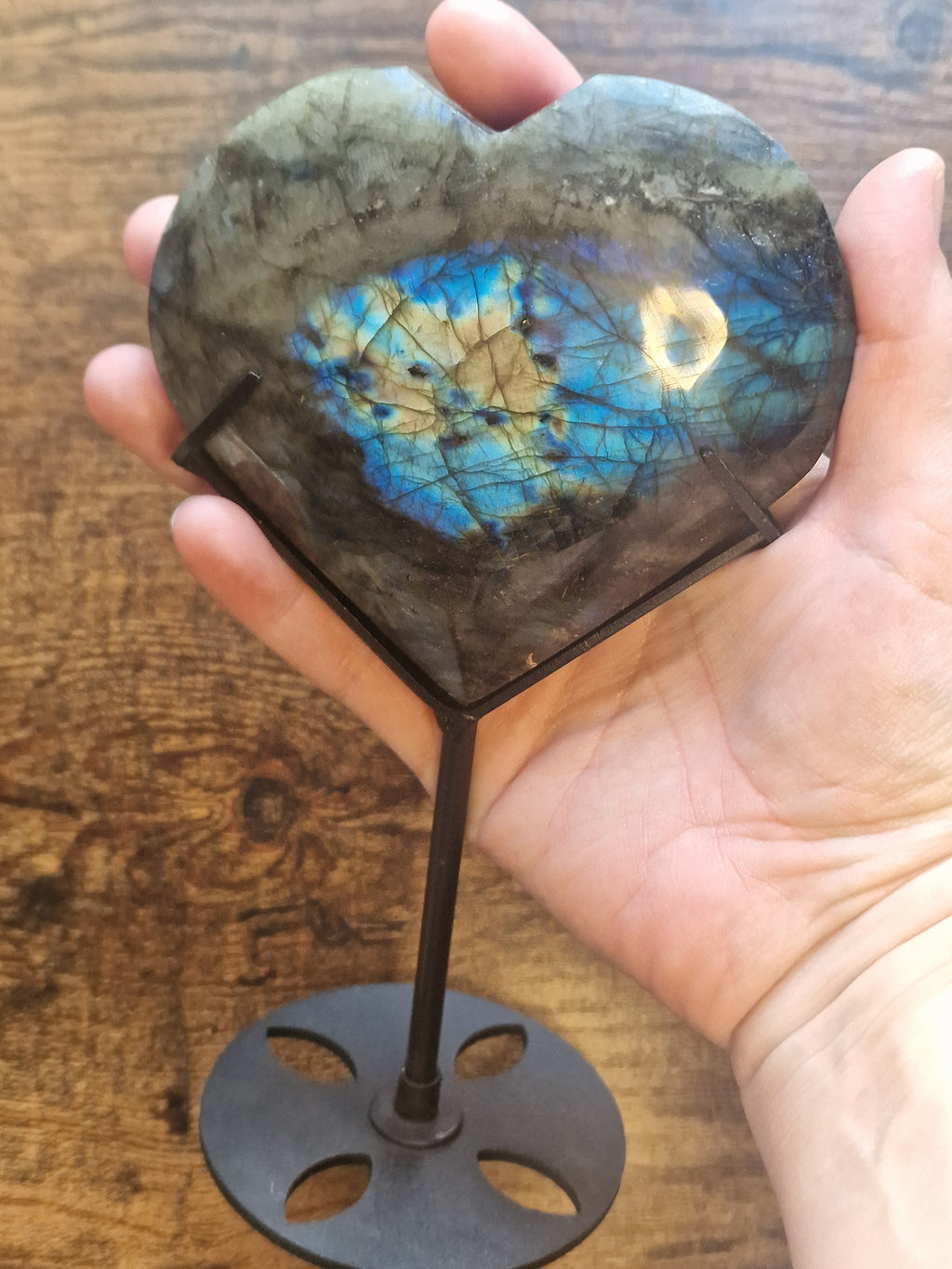 Labradorite Heart on Stand