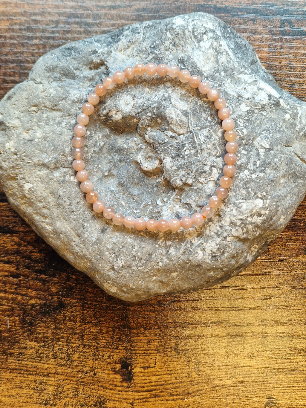 Peach Moonstone Bracelet ~ 4mm