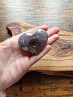 Blue-black Flower Agate hearts