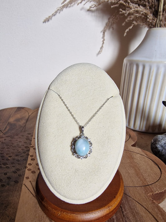 Larimar Ocean Bloom Pendant (925 Silver)🌊
