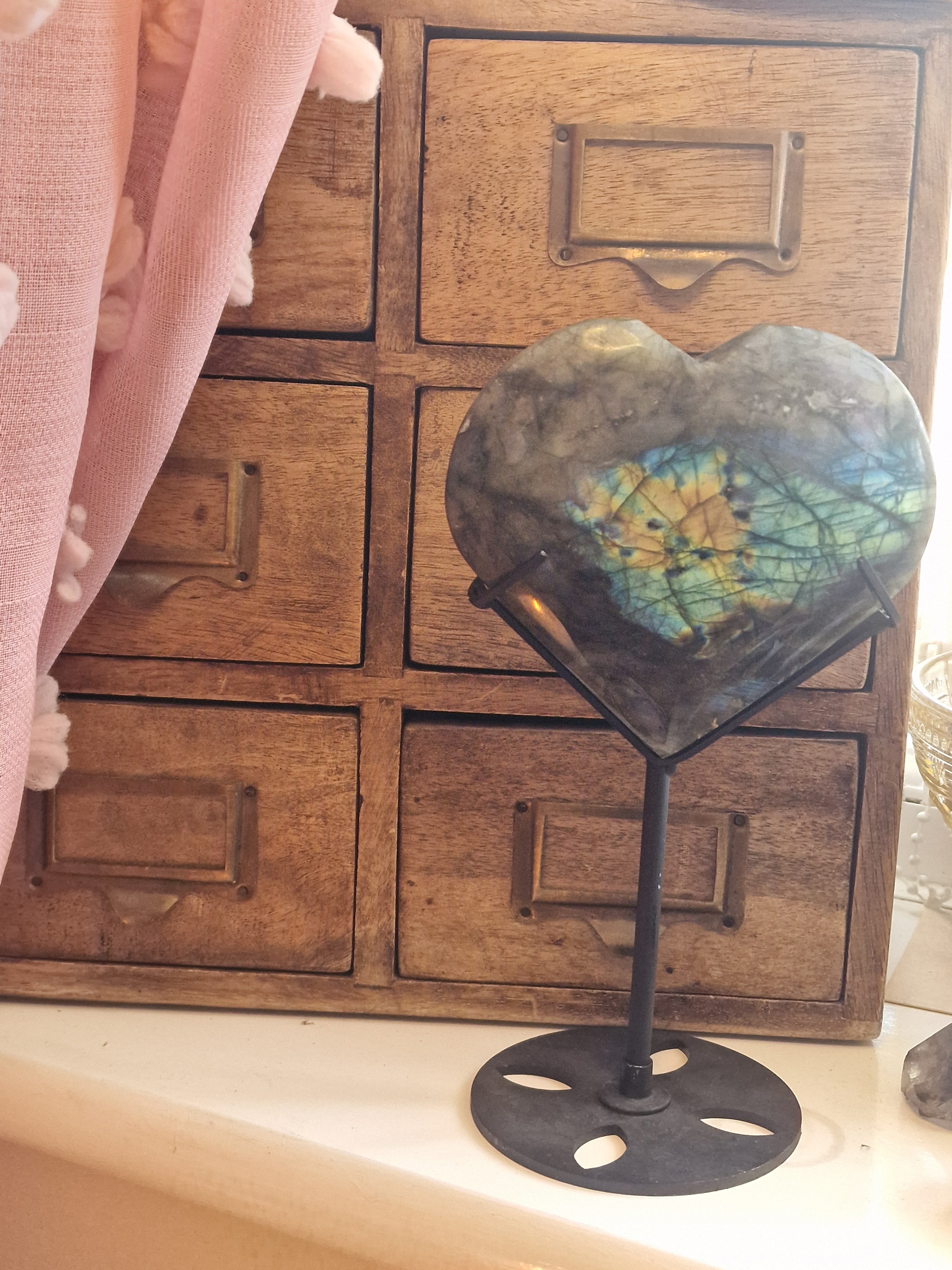 Labradorite Heart on Stand
