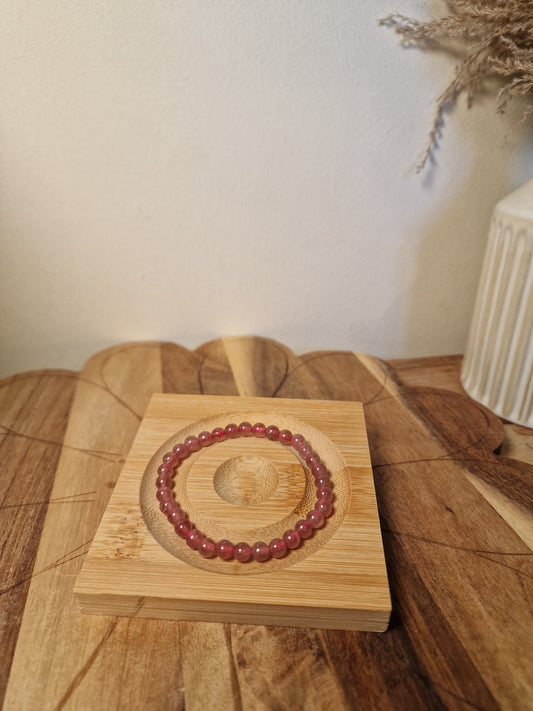 Strawberry Quartz 6mm Bracelet